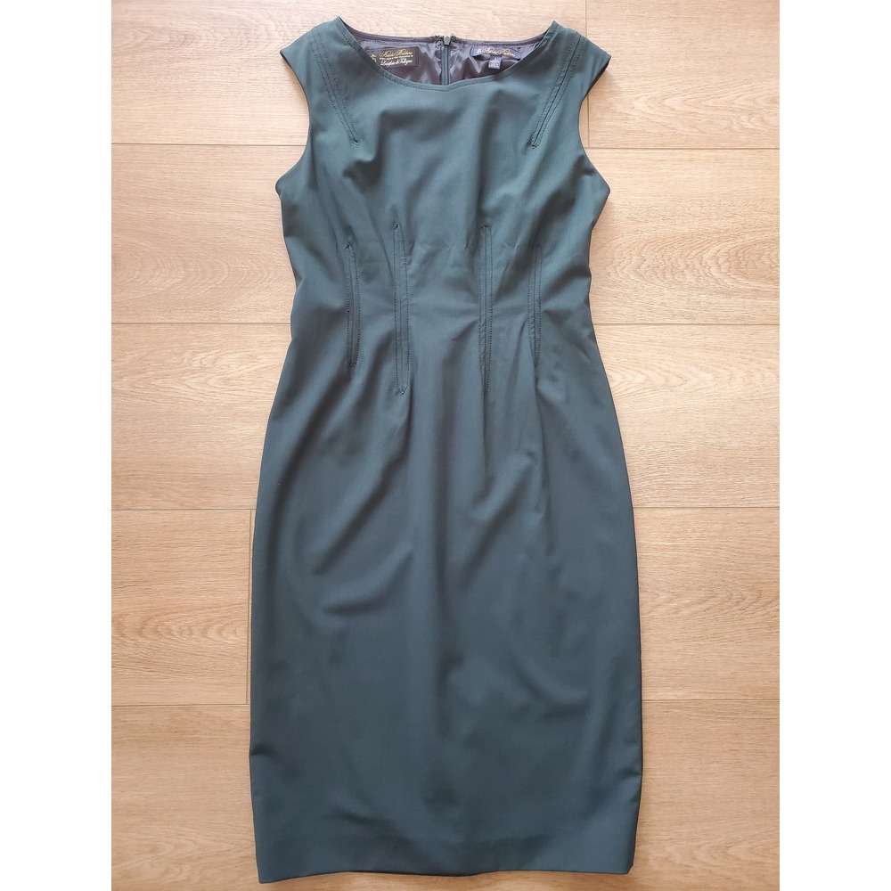 Brooks Brothers Green Italian Wool Sheath Dress Lanificio di Tollegno 6